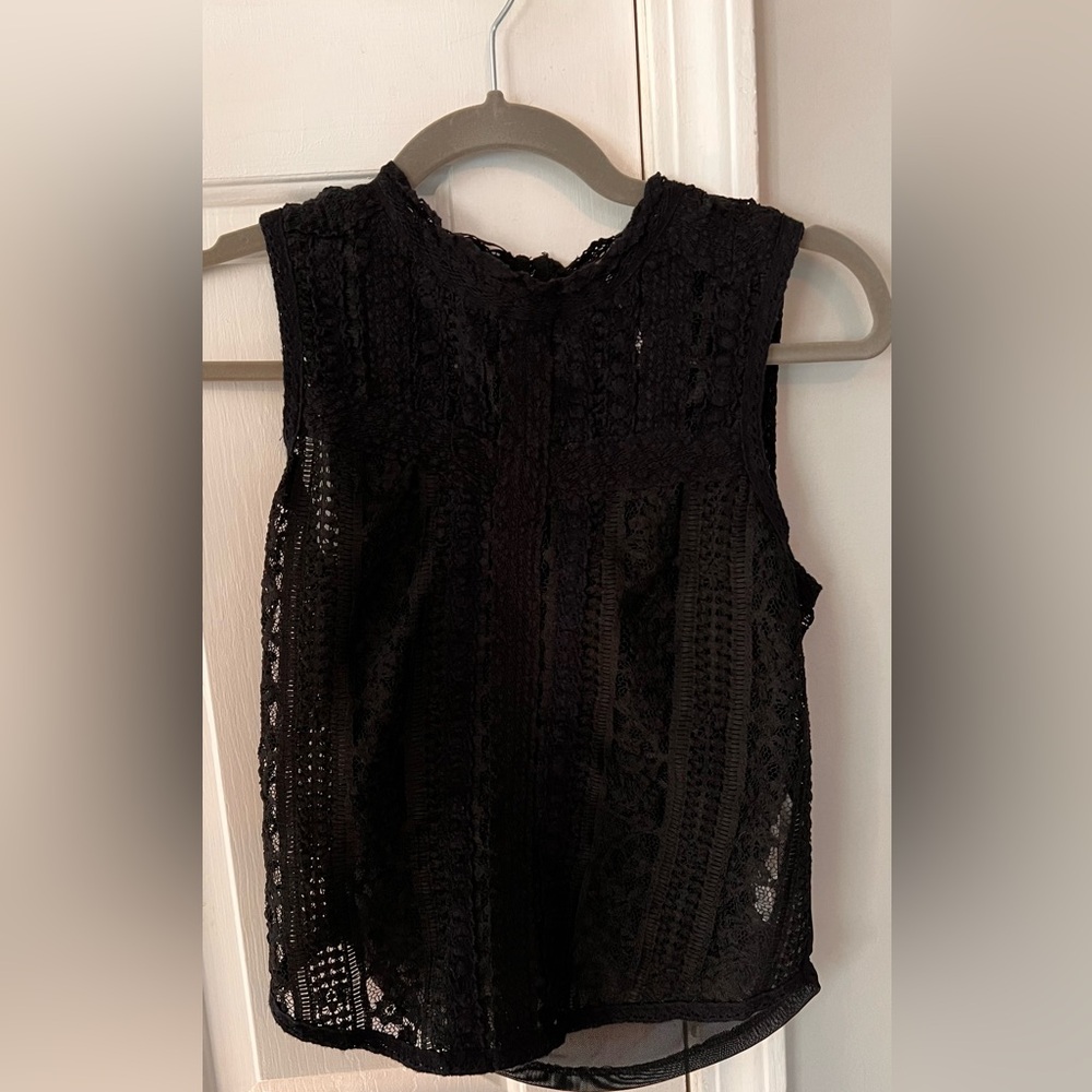 Free People Elegant Black Lace Tank Top - Picture 5 of 13
